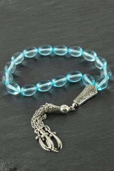 TakÇalıştır Oval Cut Glass Prayer Beads Product Size 10*14 mm
