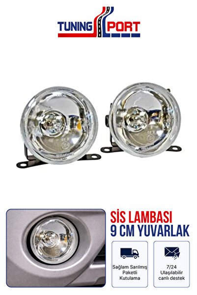 TuningPort 9 cm Yuvarlak Sis Lambası Universal Oto Sis Farı Güçlü Aydınlatma