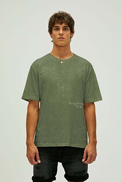Bad Bear Made for T-Shirt Thyme Men's Khaki Crew Neck T-Shirt