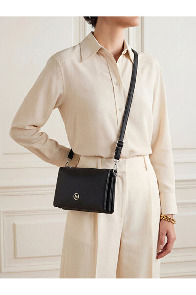 Askora CLUTCH Geantă de mână și de umăr pentru femei, cu curea lungă și detal...