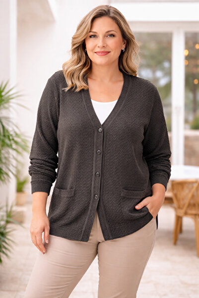 MERSA Кардиган великого розміру Мерсеризований