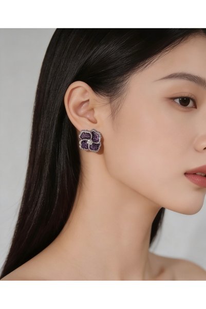 LABELRM Majestic Violet Petal Studs