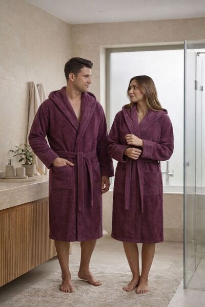 Constanza Exclusive رداء حمام سيرينا بغطاء للرأس من القطن للجنسين