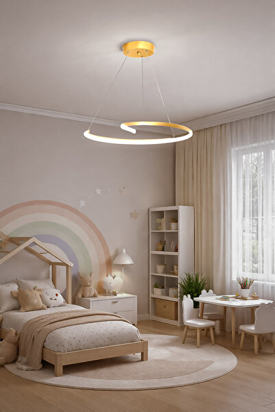 Fer Avize Aura Modern Tasarım Enerji Tasarruflu Dekoratif Led Avize(Beyaz Işı...