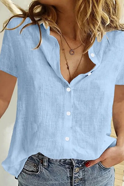 Modayakamoz NEW SEASON Women's Linen Fabric Anti-Sweat Short Sleeve Comfortab...