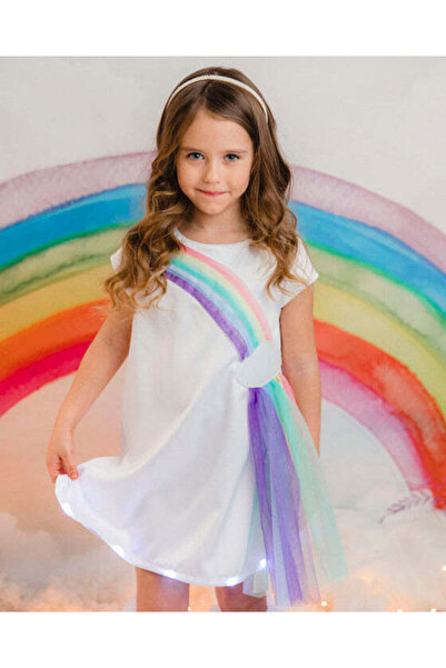 fustite cu luminite Rochiță cu lumini curcubeu - 3-4 ani (98-104 cm)