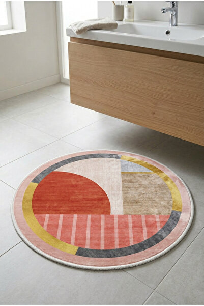 Zevahir Home Round Multi-Purpose Bathroom Mat Non-Slip Base Foot Mat 50X50 Mo...