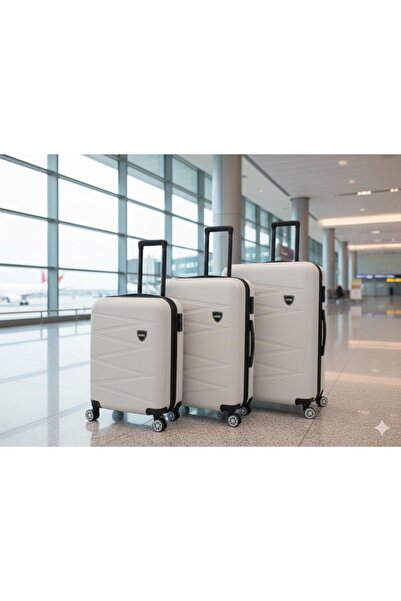 Celonia Yefa Valiz Yefa Dayanıklı Unisex 4 Tekerlekli 3'lü Set Plastik Valiz ...