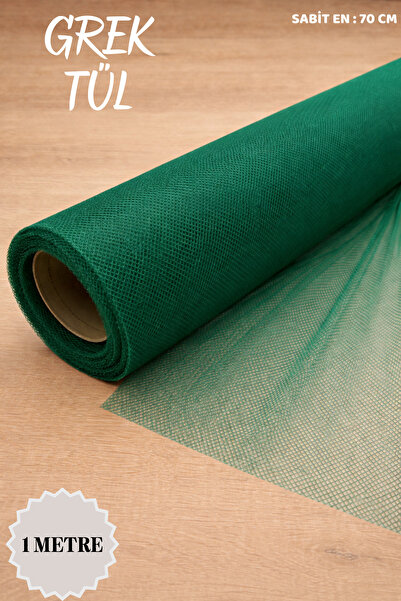 Mortex Zümrüt Yeşil İran Grek Tül Boy 1 Mt En 70 Cm Nişan Kına Düğün Bohça Ka...
