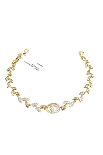 Güler Yüzlü Silver Xuping Leaf Bracelet 17+2 cm Gold