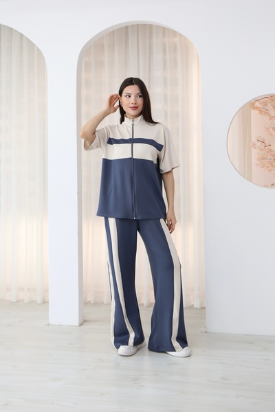 chize Garni Oversize Modal Fabric Tracksuit Set with Zipper Detail