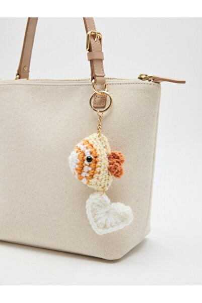 HENERA Knitted Orange and White Fish Figure Keychain - Charm - Accessory - Gift