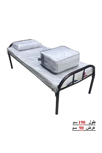 Generic سرير حديد نفر مقاس 190*90 سم مع مرتبة نفر 190*90*10 سم مع مفرش فندقي ...