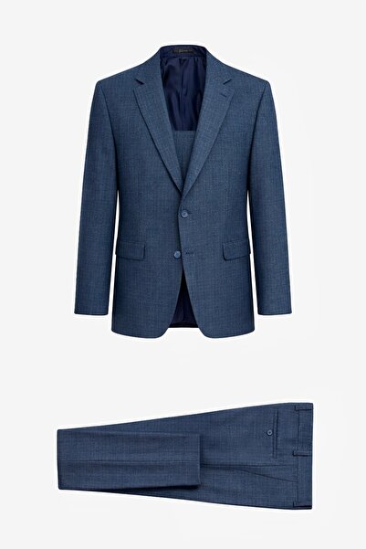 SÜVARİ Rahat Kalıp Premium SVR Lacivert Desenli Takım Elbise