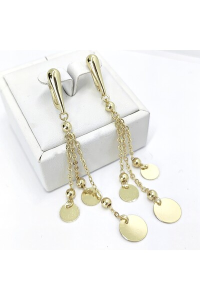 Milena Cercei Placati Cu Aur 14k in Doua Straturi , hipoalergenici, - Lungime...