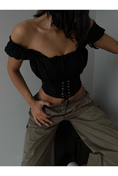 HerTon Γυναικείο μπουστιέ με ριχτή εφαρμογή κάτω από τους ώμους – Κομψό crop ...