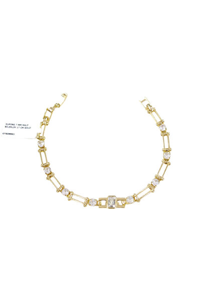 Güler Yüzlü Silver Xuping 7 mm Heart Bracelet 17 cm Gold