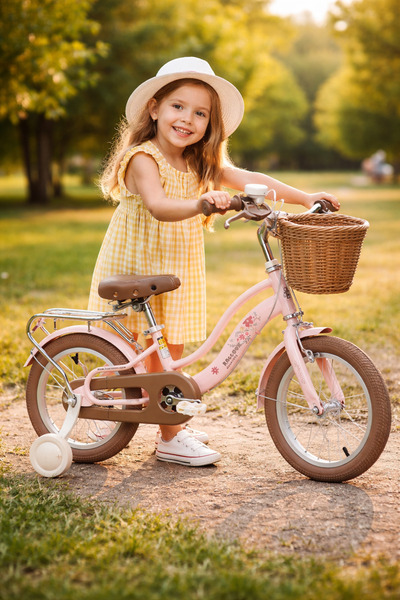 stars pearl 16 Inch Girls Toddler Bicycle with Comfortable Seat & Front Baske...