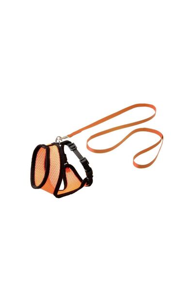 Flamingo CAT HARNESS+LEASH SET ORANGE/BLACK 110CMx10MM