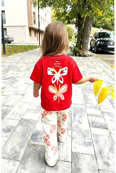 Pinkitokids Set majice i trenerke sa printom leptira
