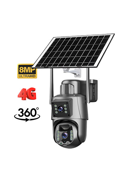 OEM Camera Supraveghere 4G Duala, 8MP, Panou Solar 8W, Night Vision Color, Re...