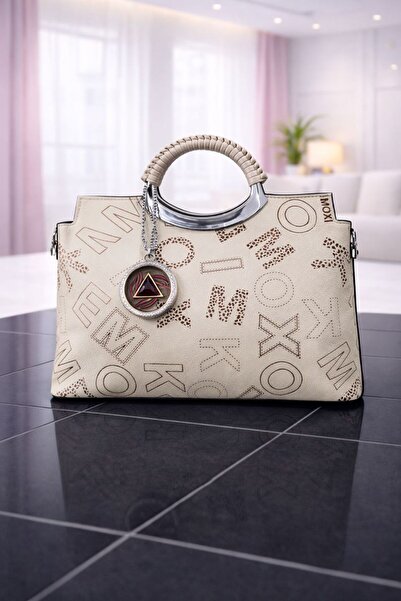 mothers dream Stylish Letter Print Metal Handle Handbag – Brown