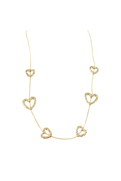 Güler Yüzlü Silver Steel 18 cm Hanging Star Snake Chain Necklace 60+5 cm Gold