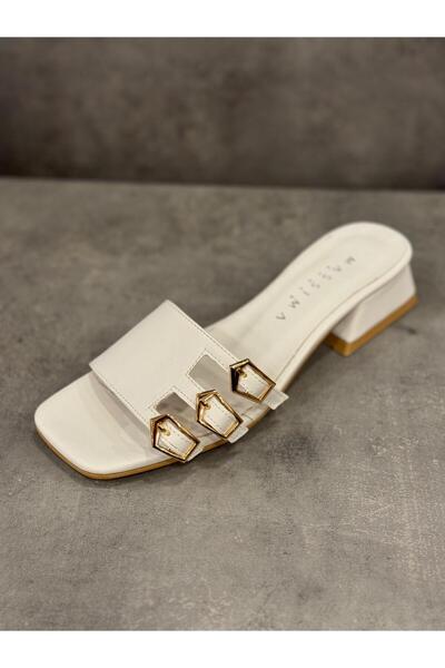 MASSİMA Handmade Leather Heelled Slippers