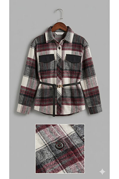 ADA YILDIZ KİDS Момичешка карирана риза с детайли на коланчето, 8/12 години