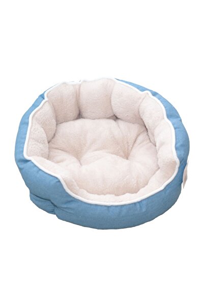 AMC CULCUS PENTRU CAINI SI PISICI JEANS/PLUSH BLEU-BEJ 75 X 65 X 24 CM/ 9258-...