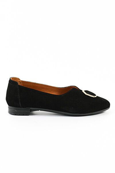 Tuna Pantofi clasici de damă din piele naturală, piele de căprioară neagră - ...