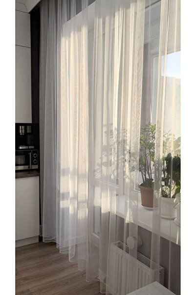 Home ALYA concept Beyaz Düz Desen Ütü İstemez Kırışmaz Tül Perde 1/3 sık pile...