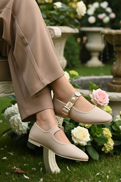 AYAKMOD Beige Strappy Women's Lightweight Casual Shoes B-40 Z