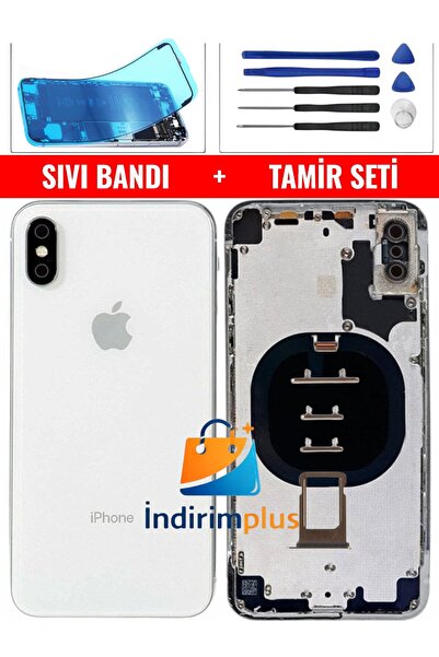 indirimplus iPhone XS Max Kasa Boş Beyaz Renk+Sıvı Bandı+Tamir Seti