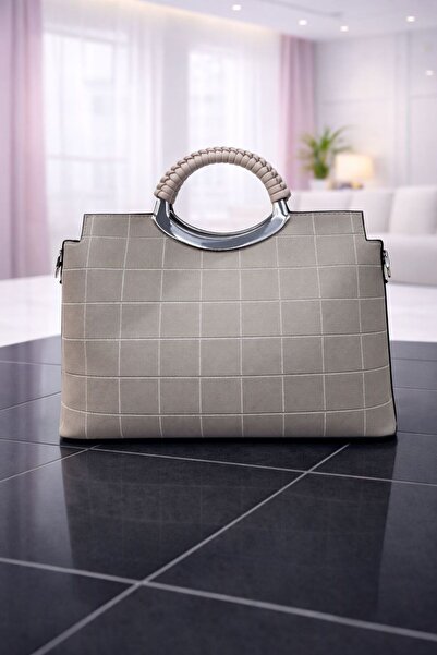 mothers dream Check Pattern Metal Handle Handbag for Women