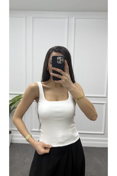CurcunaShop Kadın Kalın Askılı Pamuk Atlet
