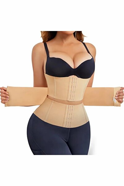 Aznime Ultra Fit Latex Waist Shaping Corset with Agraflas in Skin Color with ...