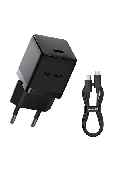 Baseus Palm 20W USB-C mains charger + USB-C to USB-C cable 1m, black