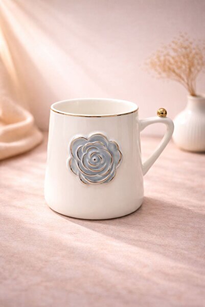 YzHome Acar White Porcelain Luxury Decor Rose Coffee Soft Drink Tea Cup Mug 2...