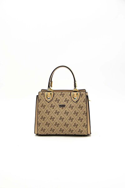 Silver Polo 1133 Women's Hand and Shoulder Bag Dark Beige