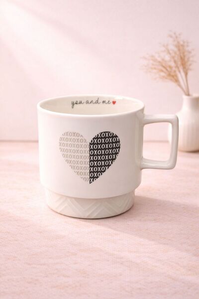 YzHome Acar Porcelain Luxury Heart Patterned Coffee Soft Drink Tea Cup Mug 325ml