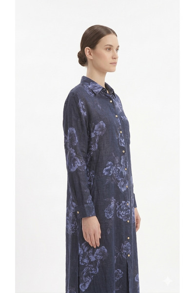 Rabiossa Women's Naturale Italian Linen Floral Patterned Set