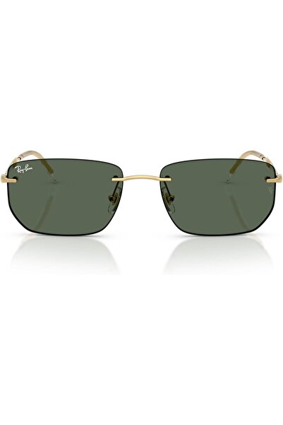 Ray-Ban RB3768 001/71 إطار معدني مستطيل الشكل بدون حواف للجنسين من أريستا بال...