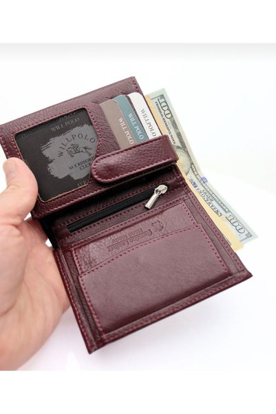 My Easy Shop Portofel pentru bărbați din piele naturală Willpolo, suport pentru carduri 11,5*9 cm