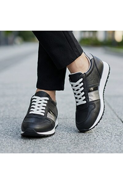Cameleon Pantofi sport negri din piele naturală , Oreo