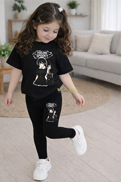 MiniHouse КОМПЛЕКТ З ТОПУ ТА НИЗУ З ГОТИЧНИМ ПРИНТОМ ДІВЧАЧИ: ФУТБОЛКА ТА ЛЕГ...