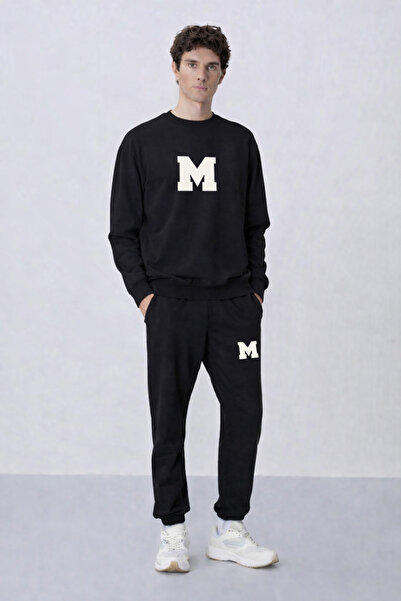 ZAVIXO -Erkek 3 Yarn Oversize Top and Bottom Set – Street Fashion Casual Set m