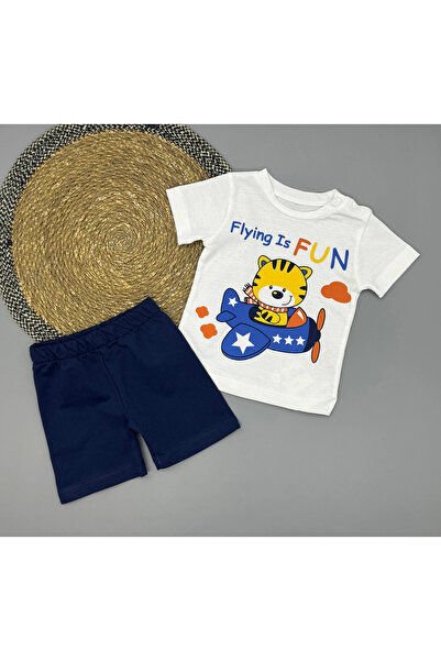 Poppy Baby Boy Flying Is Fun Printed T-Shirt Shorts Set 6-18 Months