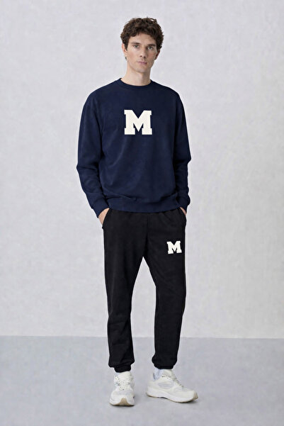 ZAVIXO -Erkek 3 Yarn Oversize Top and Bottom Set – Street Fashion Casual Set m