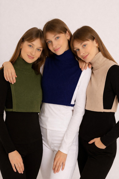 mirach 3-Pack Eco Package Full Covered Fisherman High Collar Ribbed Women's N...